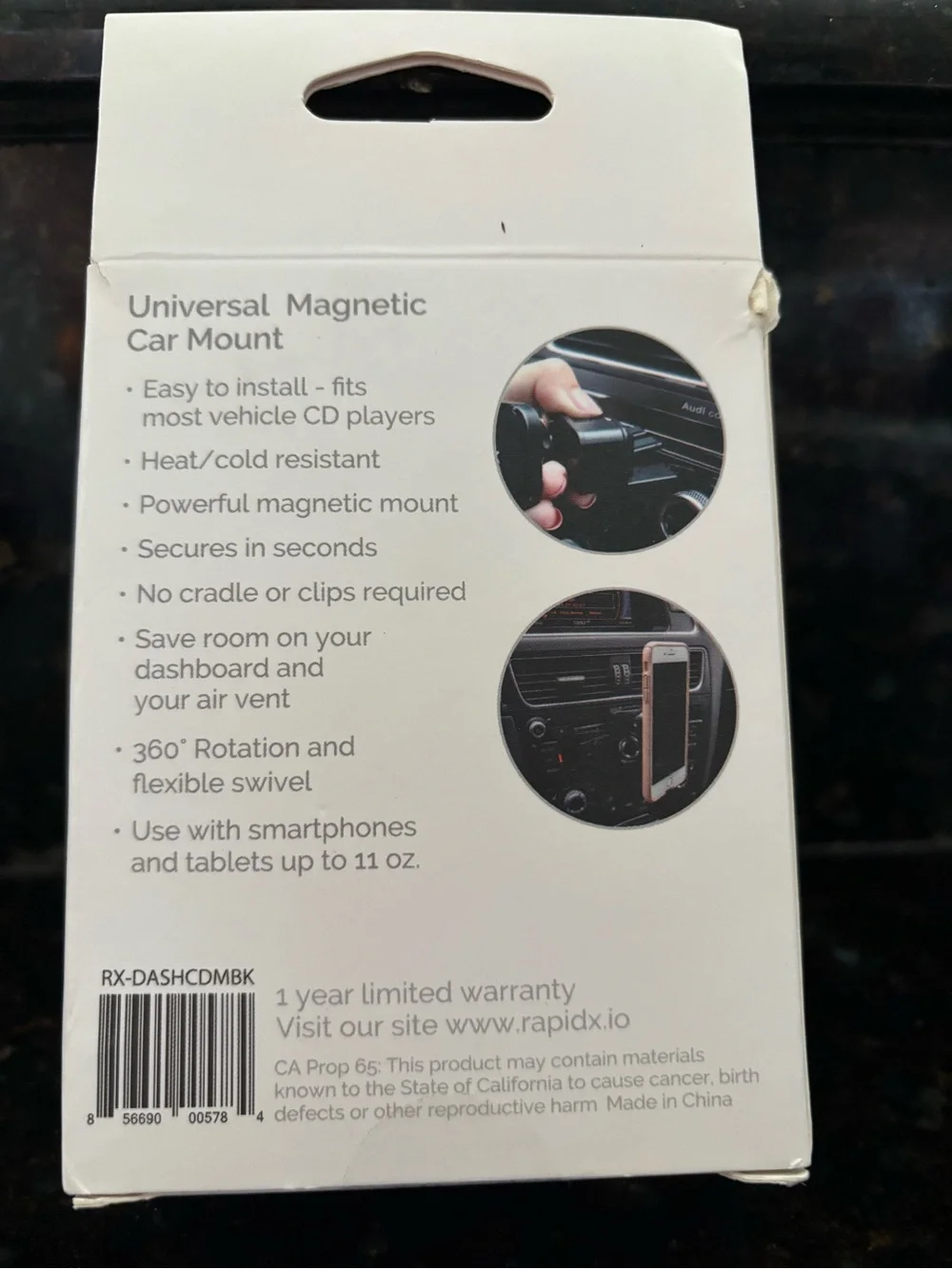 DASH CDM Universal Magnetic Car Mount by RAPIDX - Black